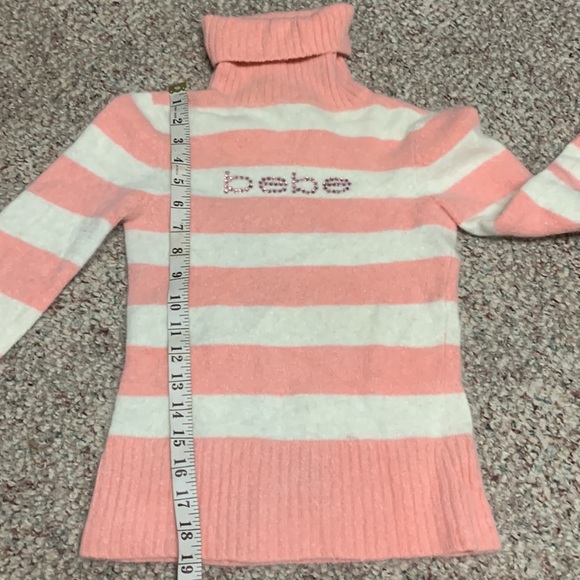 Bebe angora turtleneck rare bling rhinestone Swarovski crystals rabbit hair - Picture 6 of 8